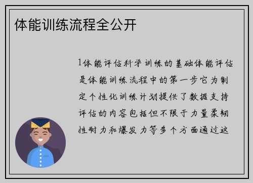 体能训练流程全公开